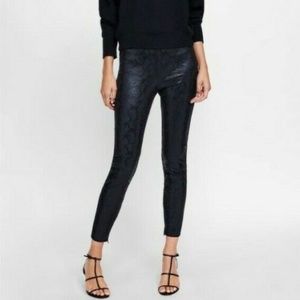 ZARA Black Snake Patterned Zip Ankle Leggings Pant